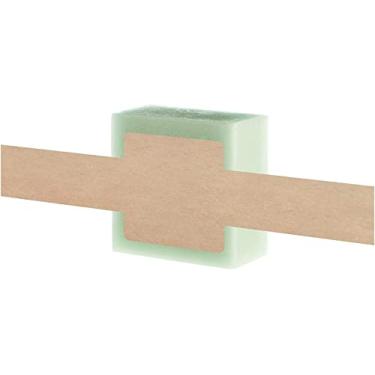 Imagem de Mr-Label Etiqueta de embrulho marrom Kraft natural de 2,5 cm x 20,3 cm – etiqueta de faixa de charuto – para barras de loção artesanais | Etiqueta de presente – para impressora jato de tinta/laser (50 folhas/250 etiquetas)