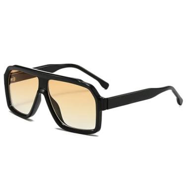 Imagem de Óculos de Sol UV400 - Cor Jelly, Tamanho Grande, Degradê, para Homens e Mulheres, Esportes ao Ar Livre, Corrida, Ciclismo, Preto Degradê Laranja