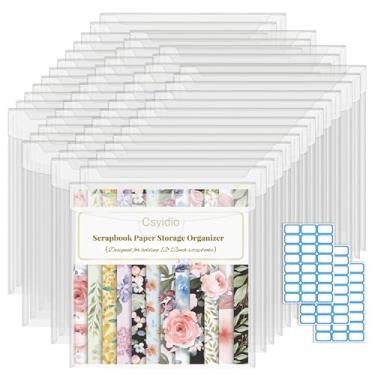 Imagem de Csyidio Organizador de armazenamento de papel com 50 peças, 30 x 30,5 cm, armazenamento de papel para scrapbook com 72 peças, para guardar álbuns, papelão, vinil, foto, arquivo para sala de artesanato