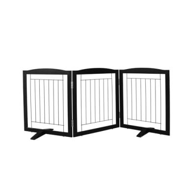 Imagem de Cerca interna para cães, portão interno para portão de animais de estimação - 2 painéis independentes, corredores, casa ou escadas - 101 x 81 cm retrátil, dobrável, expansível para animais de