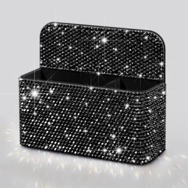 Imagem de Mifoneix Suporte magnético brilhante para caneta de quadro branco para mulheres, meninas, organizador de mesa de presente brilhante com strass de glitter para material de escritório escolar de Natal