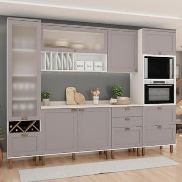 Imagem de Armário De Cozinha Genialflex Iluminata Liz Branco Fendi