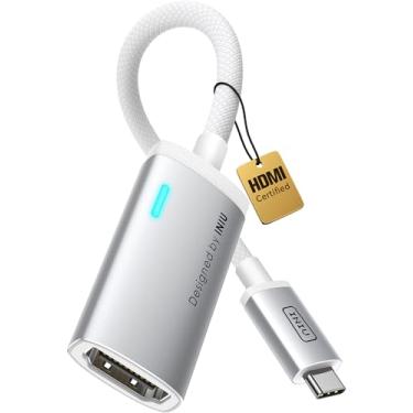 Imagem de INIU Adaptador USB C para HDMI (4K @60Hz), adaptador USB-C (4K HDMI), para MacBook Pro, MacBook Air, iPad Pro, iMac, iPhone 17 16 Pro Max, Pixelbook, Surface Pro, Dell, XPS, Galaxy, branco