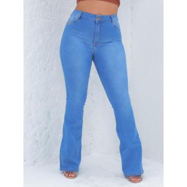 Imagem de Faraya Jeans Calça Flare Feminina Cintura alta com lycra/elastano mode