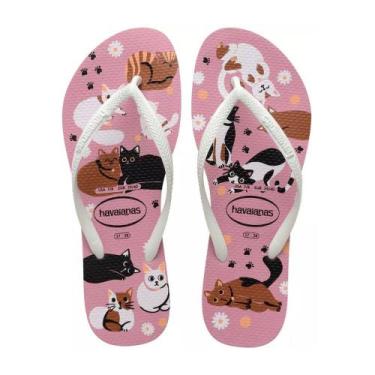 Imagem de Chinelo Havaianas Slim Pets Cachorros Gatos Tiras Finas Feminino Adult