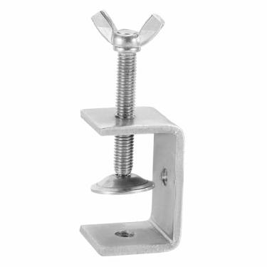 Imagem de HARFINGTON Grampos C de aço inoxidável 304 45 mm quadrado mini braçadeira de tigre ajustável clipe em U de metal resistente com parafusos de borboleta para montagem de soldagem de madeira, prata