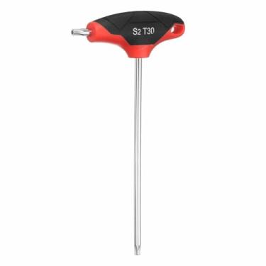 Imagem de HARFINGTON Chave Torx T-Handle T30 S2 Chave em T de Extremidade Dupla de Aço Chave de Fenda Torx Chave de Fenda Hexagonal Ferramenta para Manutenção Doméstica Automotiva, Vermelho Preto