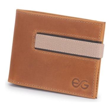 Imagem de Carteira Masculina Slim Elástico Couro Legítimo Para moedas - Ello Gri