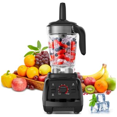 Imagem de Liquidificador de Bancada Profissional 2L com 10 Velocidades para Smoothies e Receitas de Cozinha, 110V 1800W, JUSANTE, Preto