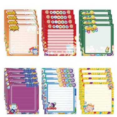 Imagem de Eaasty Pacote com 24 blocos de notas adesivas para jogos de bingo presentes para amantes de jogos de bingo bonito bloco de notas adesivo suprimentos de festa decorações para idosos, mãe, avó, mulheres