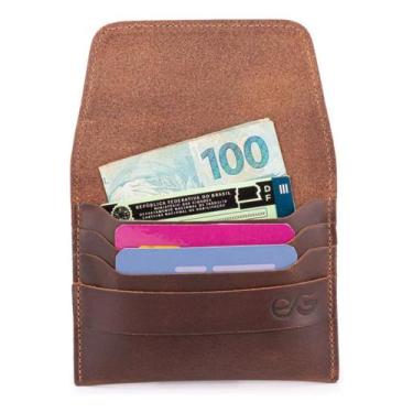 Imagem de Carteira Masculina Slim Couro Legítimo Porta Cartao Cartões/cnh/cédula