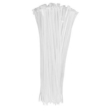 Imagem de Kit com 100 Unidades Abraçadeira de Nylon 2,5 × 200 mm Preta Trava por Catraca para Organização de Cabos e Objetos