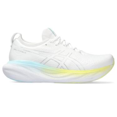 Imagem de ASICS T nis de corrida feminino Gel-Nimbus 25, Branco/prata pura, 11