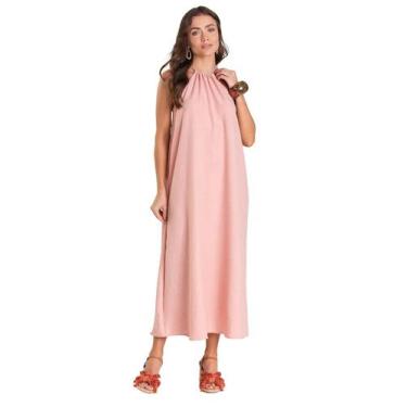 Imagem de Vestido Feminino Midi Dianna Rosa, M, Rosa