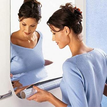 Imagem de Generic Espelho Telha Adesivos de Parede Decorativo Autoadesivo 50 * 100cm para Banheiro Sala Quarto Feito de Material Pvc