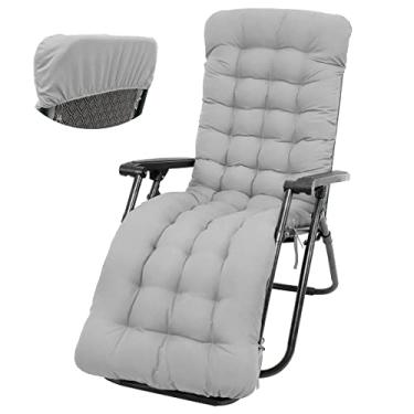Imagem de Almofadas para espreguiçadeiras, almofadas macias de 170 cm para cadeira de balanço para pátio, colchão reclinável ao ar livre, almofada acolchoada para cadeira de gravidade zero para ambientes