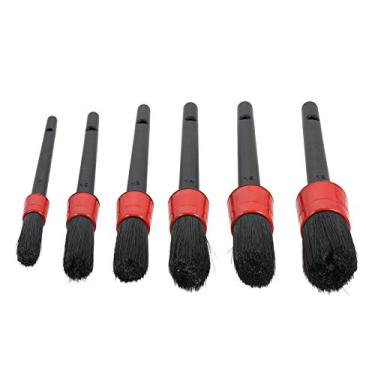 Imagem de Ferramentas de Limpeza Carro Conjunto Pincéis Detalhamento com Cerdas Macias 6 Detalhe em Diferentes Tamanhos para Automotiva Rodas Painel Interior Exterior