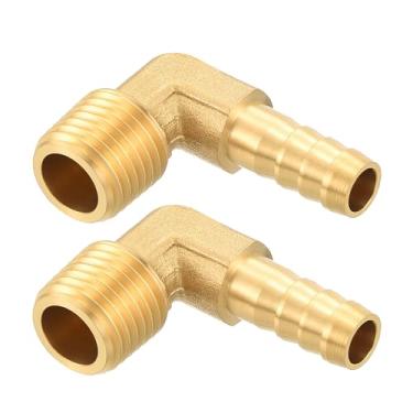 Imagem de Kozelo Pacote com 2 acessórios de mangueira de latão Farpas de mangueira de 5/40.6 cm para conexões macho NPT de 1/20.3 cm para máquinas domésticas, banheiras de massagem e sistemas de irrigação