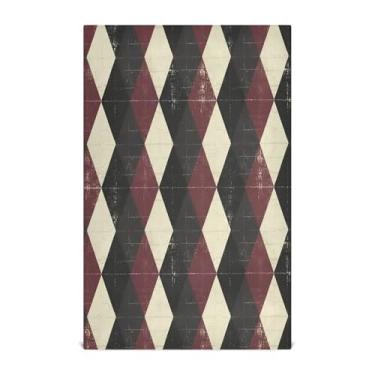 Imagem de Wassud Toalhas de prato de cozinha maroon Diamond Patter 1 pacote de panos de prato macios com laço para pendurar toalha de mão de secagem rápida super absorvente toalhas de chá de mesa decorativas 71