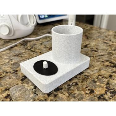 Imagem de Suporte Organizador para Escova Eletrica e Pasta de Dente (Branco)