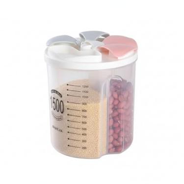 Imagem de Pote Organizador de Alimentos Plástico 1,5 Litros com 3 Divisórias Internas