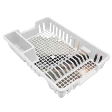Imagem de Escorredor de Louças 12 Pratos Cozinha Plástico Preto Escorredor Louça Copos Talheres(BRANCO)