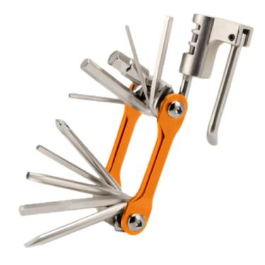 Imagem de Kit de reparo de bicicleta multifuncional 11 em 1 – Conjunto de ferramentas de reparo de bicicleta de montanha de liga de alumínio com chave inglesa, chave de fenda, cortador de corrente e muito mais