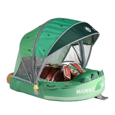Imagem de Mambobaby Boia para bebês com dossel - Anel de natação não inflável com design de crocodilo e toldo solar, boia de piscina segura e confortável para bebês de 3 a 24 meses, treinador de natação
