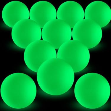 Imagem de Soulchen Pacote com 12 bolas de lacrosse que brilham no escuro tamanho oficial para treinamento noturno para presentes de esportes internos e externos (verde)