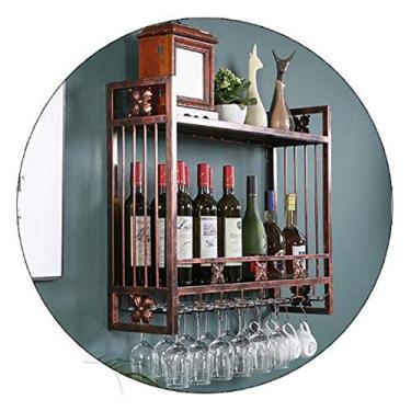 Imagem de Prateleira de armazenamento multifuncional montada na parede de madeira (Cor: Marrom Tamanho: L60cm) (marrom L60cm) (marrom C 100 cm)