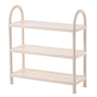 Imagem de Prateleira de sapateira organizador de sapatos de plástico multicamadas rack de armazenamento moderno minimalista casa suporte de sapatos para armário estreito entrada corredor armazenamento de