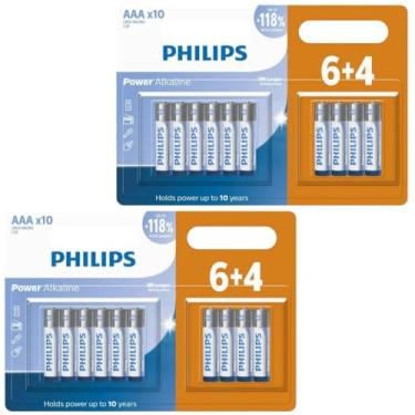 Imagem de Pilha Alcalina AAA Philips 1.5v Com 20 Unidades Pilha Palito LR03 Kits na Web
