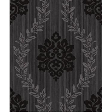 Imagem de Papel de Parede Fusion Damask Grafite Preto - Rolo: 10m x 0,53m