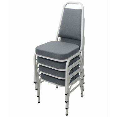 Imagem de Kit com 4 Cadeiras Empilháveis Linha Hotel Plus Cinza