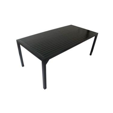 Imagem de Mesa Retangular Haiti Com Tampo Ripado Trama Original Preto