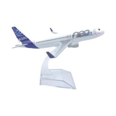 Imagem de Modelo De Avião Miniatura De Metal Airbus A320 De 16cm Para Crianças -