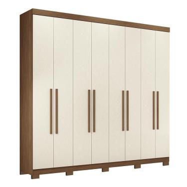Imagem de Guarda Roupa Casal Master New 8.4 8 Portas Jatobá-areia Com Pés - Santos Andirá Jatobá-areia