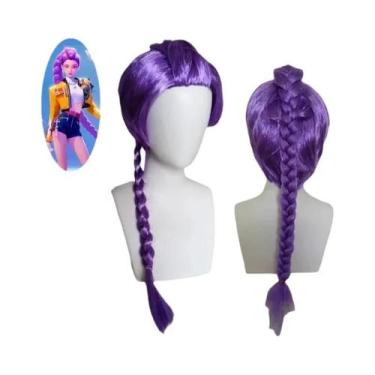 Imagem de Peruca De Cosplay Para Meninas Com Cabelos Longos Roxos Kpop Mira Rumi