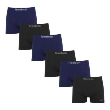 Imagem de Kit 6 Cuecas Boxer Reebok Sem Costura Masculina - Marinho e Preto GG, 
