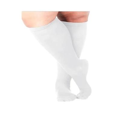 Imagem de Meias De Compressão plus Size 2XL-7XL Em Cores Sólidas Para Homens E M