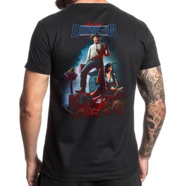 Imagem de Camiseta Preta Urbana Casual Estampada The Last Drive In - Genérica, P