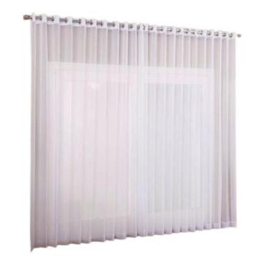 Imagem de Cortina voil tecido 4,00x2,80 Para Varão Simples - Ludatex, Branco