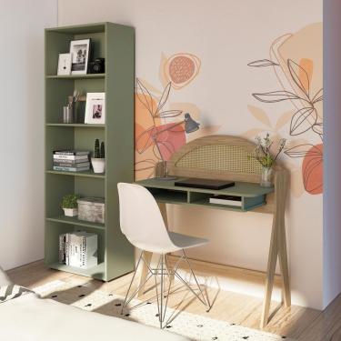 Imagem de Conjunto Para Escritório Com Escrivaninha Ceci E Estante Multy Artely Carvalho/menta Carvalho/menta