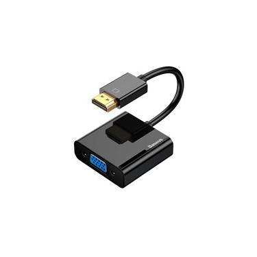 Imagem de Adaptador HUB Baseus 4K HDMI para VGA, Micro USB e P2, Preto - CAHUB-AH01