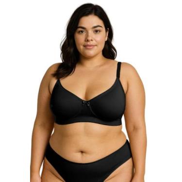 Imagem de Sutiã Básico Liso Adulto Plus Size Alça Larga Ajustável Reforçado Regu