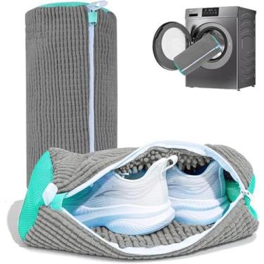 Imagem de Saco de Lavagem Para Tênis Sapatos Calçados Protetor Máquina de Lavar 