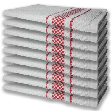 Imagem de 9 Panos De Prato Atoalhado Felpudo Premium Vermelho