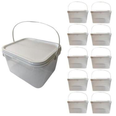 Imagem de Balde Transparente 2.4L Para Uso Em Obras-Kit 10 Pçs - Nastripack