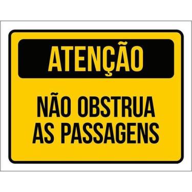 Imagem de Kit 10 Placa Acm Atenção Não Obstrua Passagens 18X23 - Sinalizo