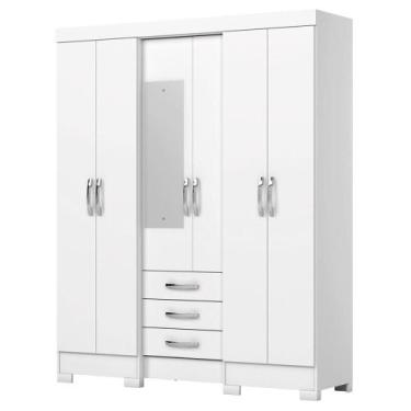 Imagem de Guarda Roupa Casal 6 Portas 3 Gavetas 163 cm B23 Nature Off White Briz